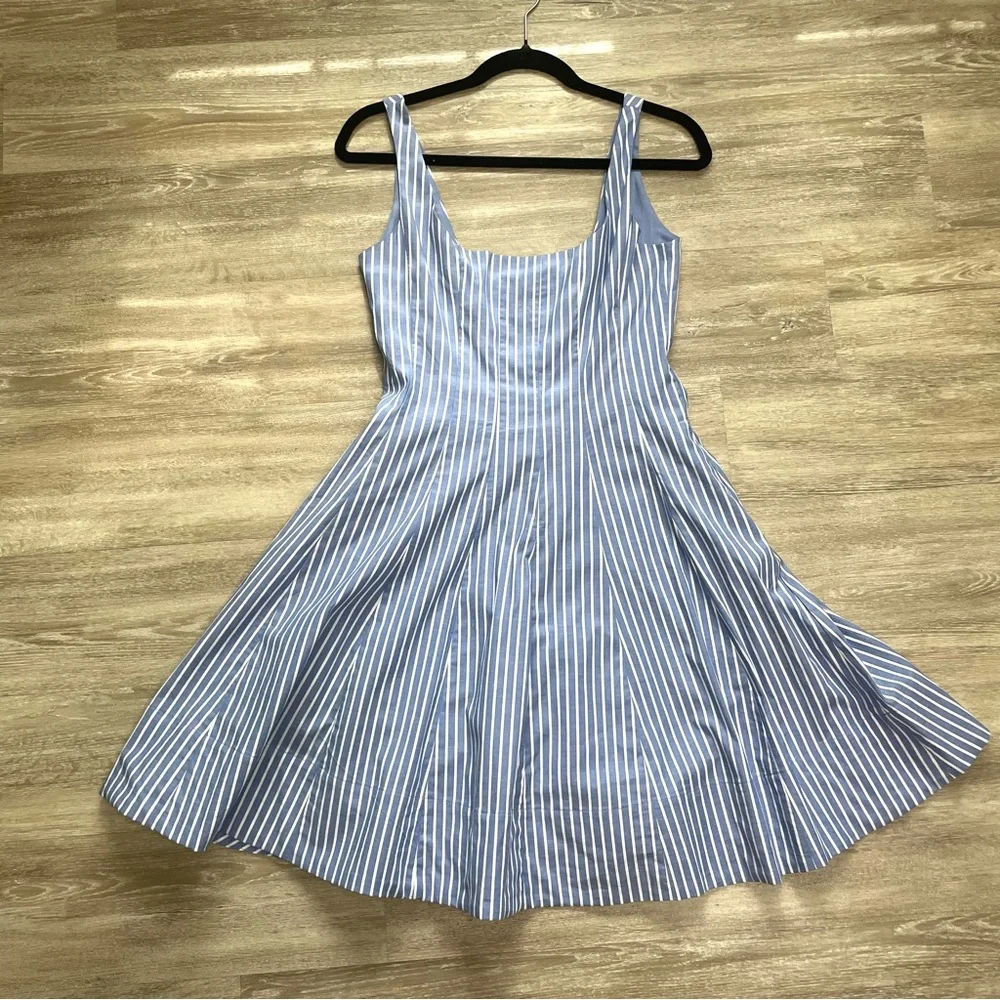NWT Cynthia Rowley Womens Blue White Stripe Fit & Flare Sundress Sleeveless Sz 4 - Picture 10 of 13